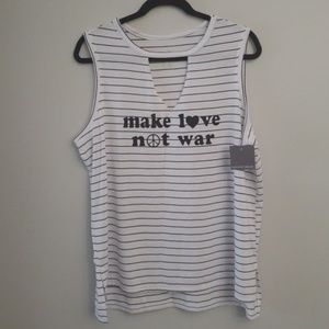 Make love not war tank top grayson threads NWT XXL